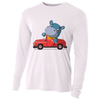 Happy Hippo Drive A Car Cooling Performance Long Sleeve Crew