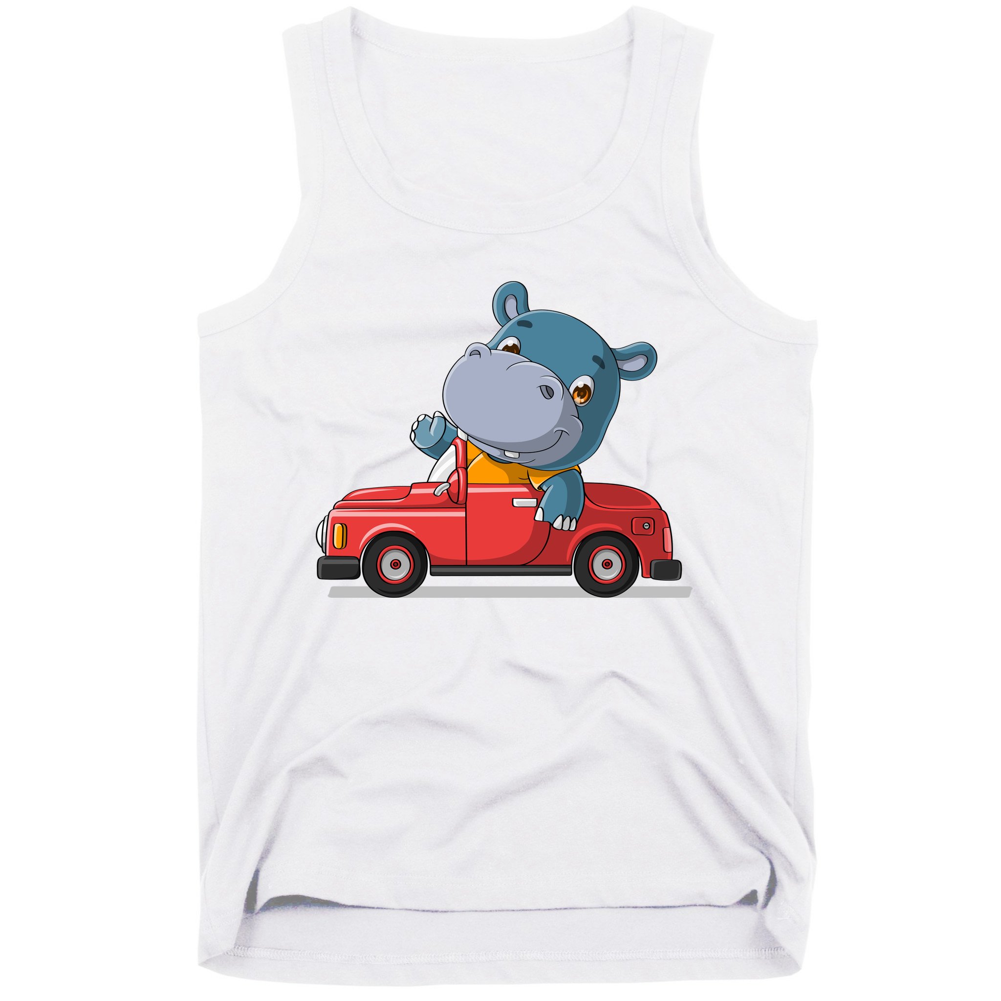 Happy Hippo Drive A Car Tank Top