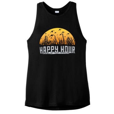 Happy Hour Duck Hunting Hunter Ladies PosiCharge Tri-Blend Wicking Tank