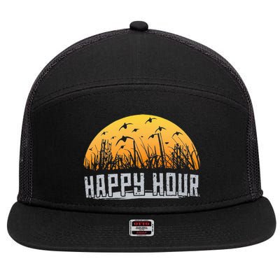 Happy Hour Duck Hunting Hunter 7 Panel Mesh Trucker Snapback Hat