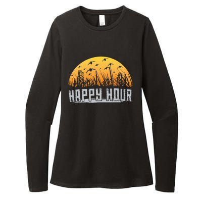 Happy Hour Duck Hunting Hunter Womens CVC Long Sleeve Shirt