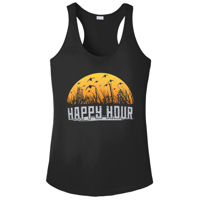 Happy Hour Duck Hunting Hunter Ladies PosiCharge Competitor Racerback Tank