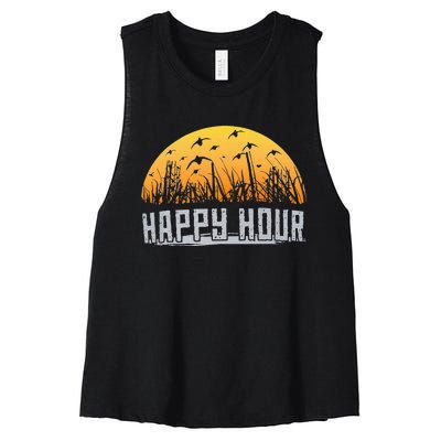 Happy Hour Duck Hunting Hunter Women's Racerback Cropped Tank