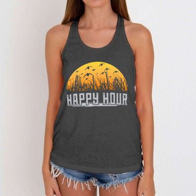 Happy Hour Duck Hunting Hunter Women's Knotted Racerback Tank