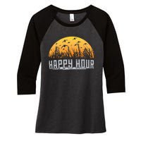 Happy Hour Duck Hunting Hunter Women's Tri-Blend 3/4-Sleeve Raglan Shirt