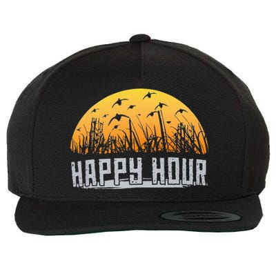 Happy Hour Duck Hunting Hunter Wool Snapback Cap