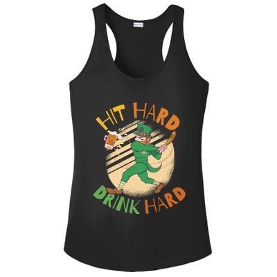 Hit Hard Drink Hard St Patrick's Day Ladies PosiCharge Competitor Racerback Tank