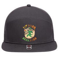 Hit Hard Drink Hard St Patrick's Day 7 Panel Mesh Trucker Snapback Hat