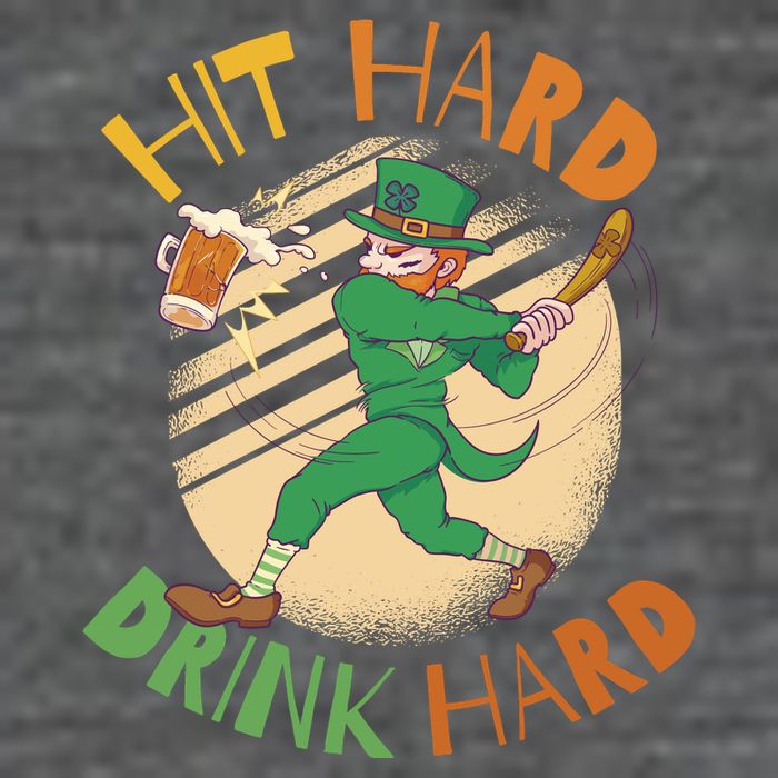 Hit Hard Drink Hard St Patrick's Day Button