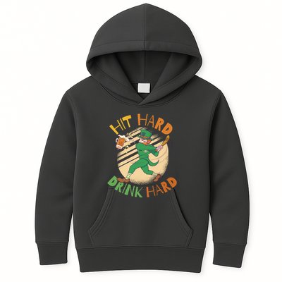 Hit Hard Drink Hard St Patrick's Day Kids Hoodie