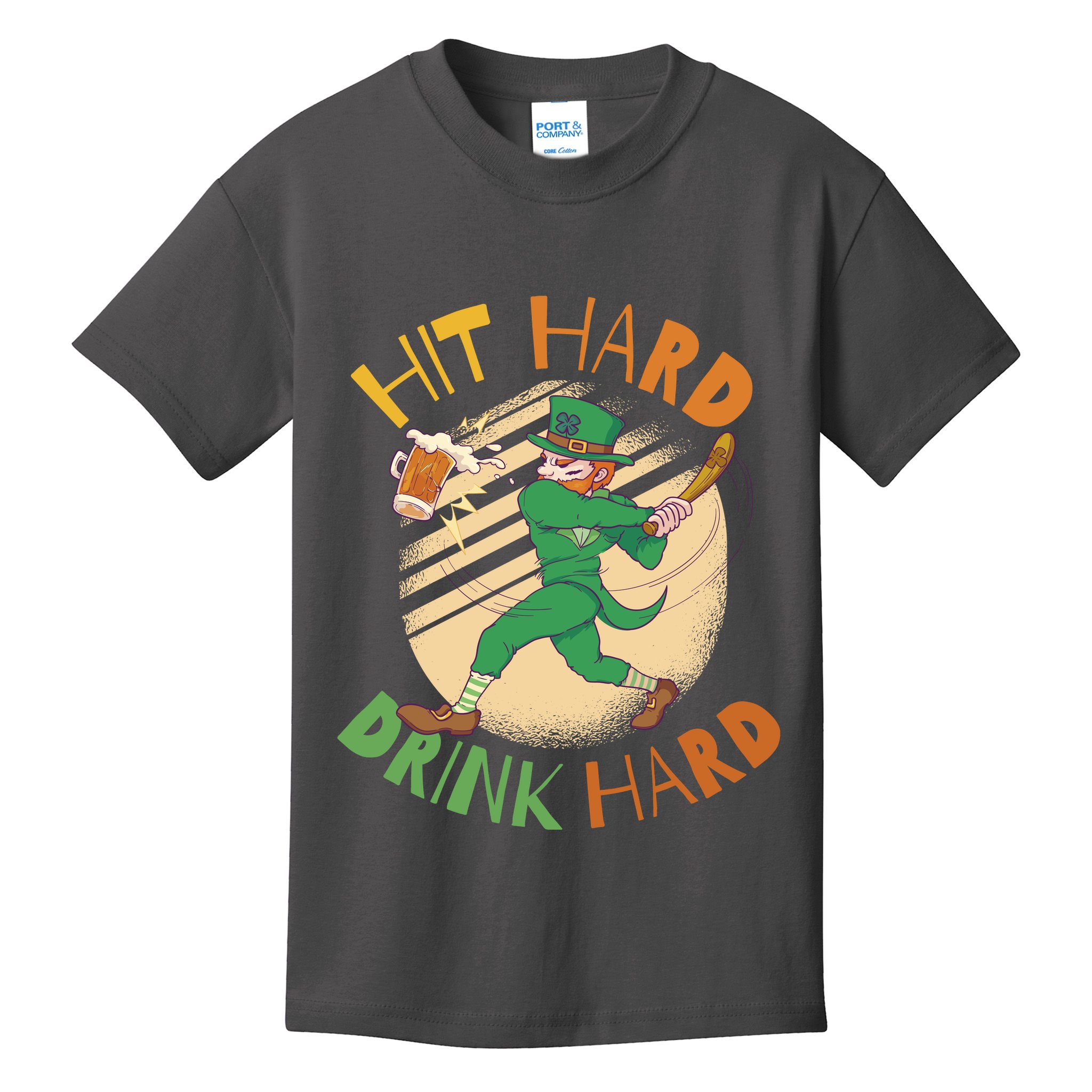 Hit Hard Drink Hard St Patrick's Day Kids T-Shirt