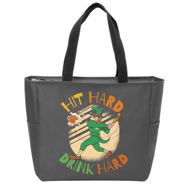 Hit Hard Drink Hard St Patrick's Day Zip Tote Bag