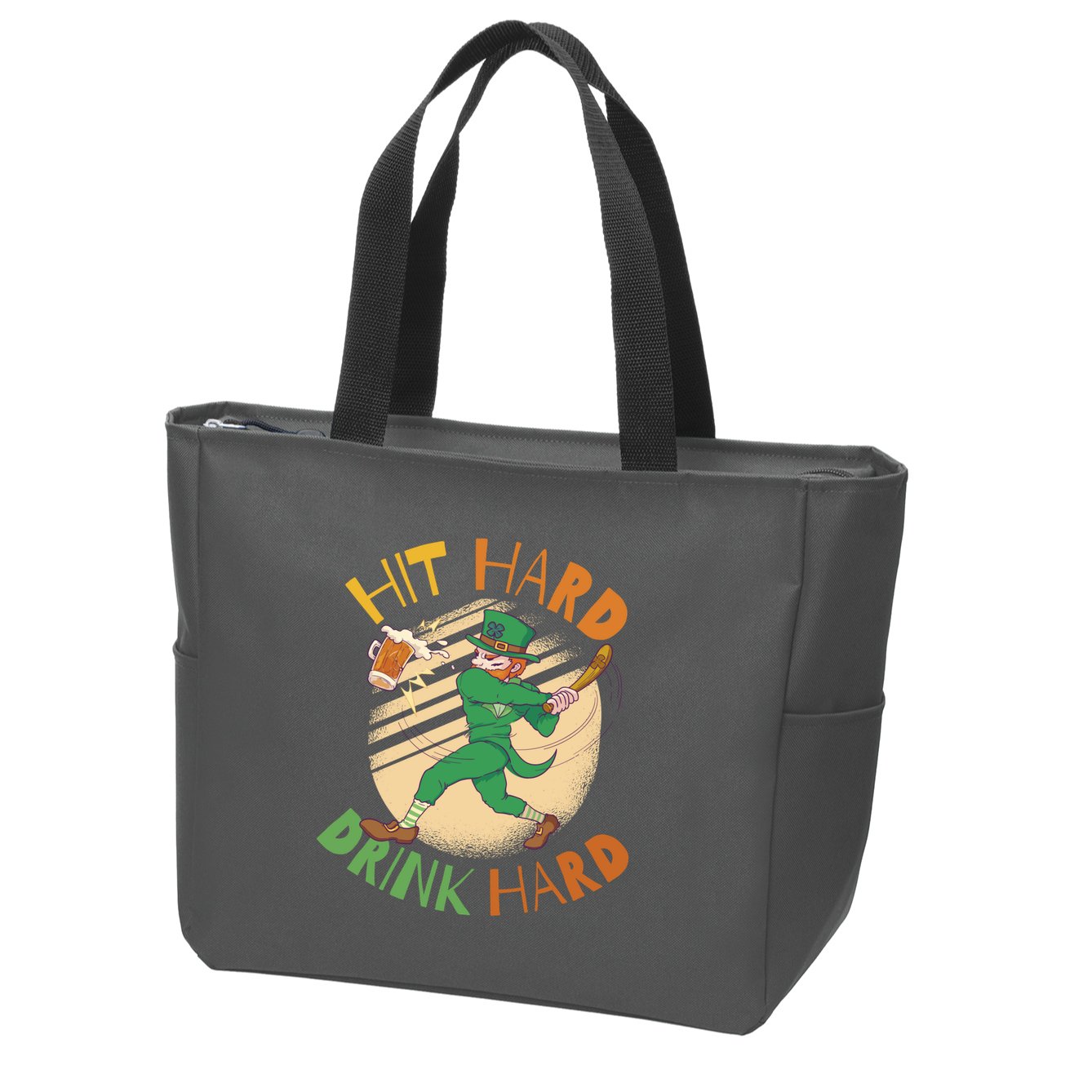 Hit Hard Drink Hard St Patrick's Day Zip Tote Bag