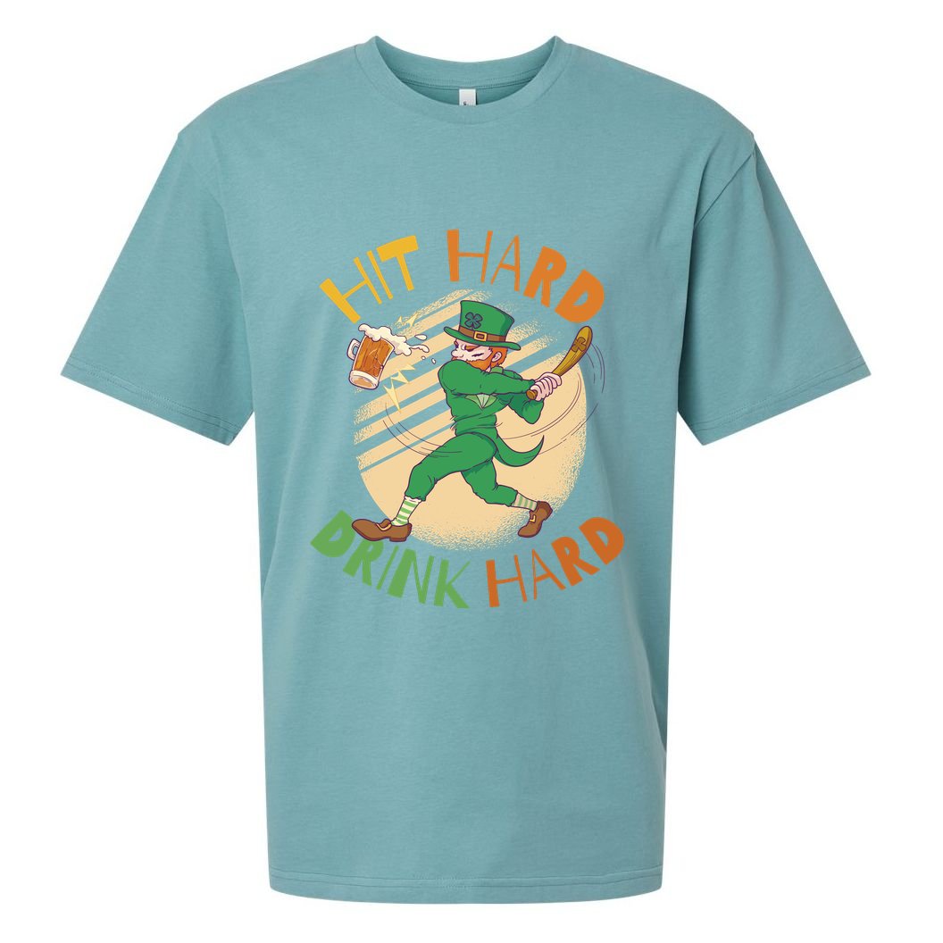 Hit Hard Drink Hard St Patrick's Day Sueded Cloud Jersey T-Shirt