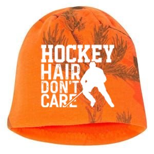 Hockey Hair Don't Care Funny Hockey Cool Gift Kati - Camo Knit Beanie