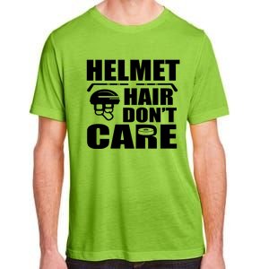 Helmet Hair Dont Care Funny Hockey Player Cute Gift Adult ChromaSoft Performance T-Shirt