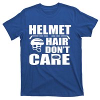 Helmet Hair Dont Care Funny Hockey Player Cute Gift T-Shirt