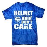 Helmet Hair Dont Care Funny Hockey Player Cute Gift Tie-Dye T-Shirt