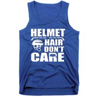 Helmet Hair Dont Care Funny Hockey Player Cute Gift Tank Top