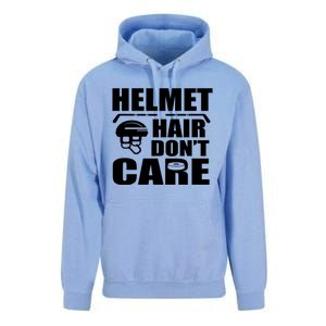 Helmet Hair Dont Care Funny Hockey Player Cute Gift Unisex Surf Hoodie