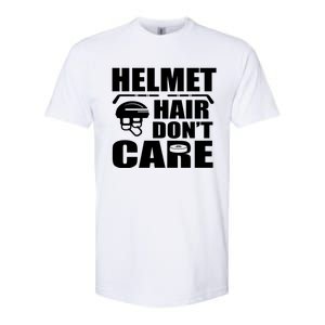 Helmet Hair Dont Care Funny Hockey Player Cute Gift Softstyle CVC T-Shirt