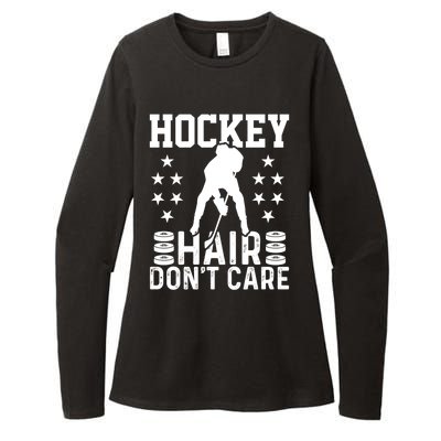 Hockey Hair Don't Care Ice Hockey Player Gift Womens CVC Long Sleeve Shirt