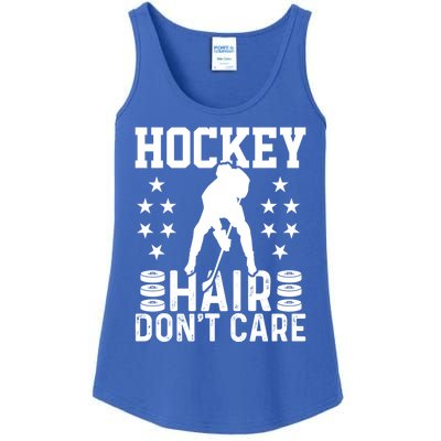 Hockey Hair Don't Care Ice Hockey Player Gift Ladies Essential Tank