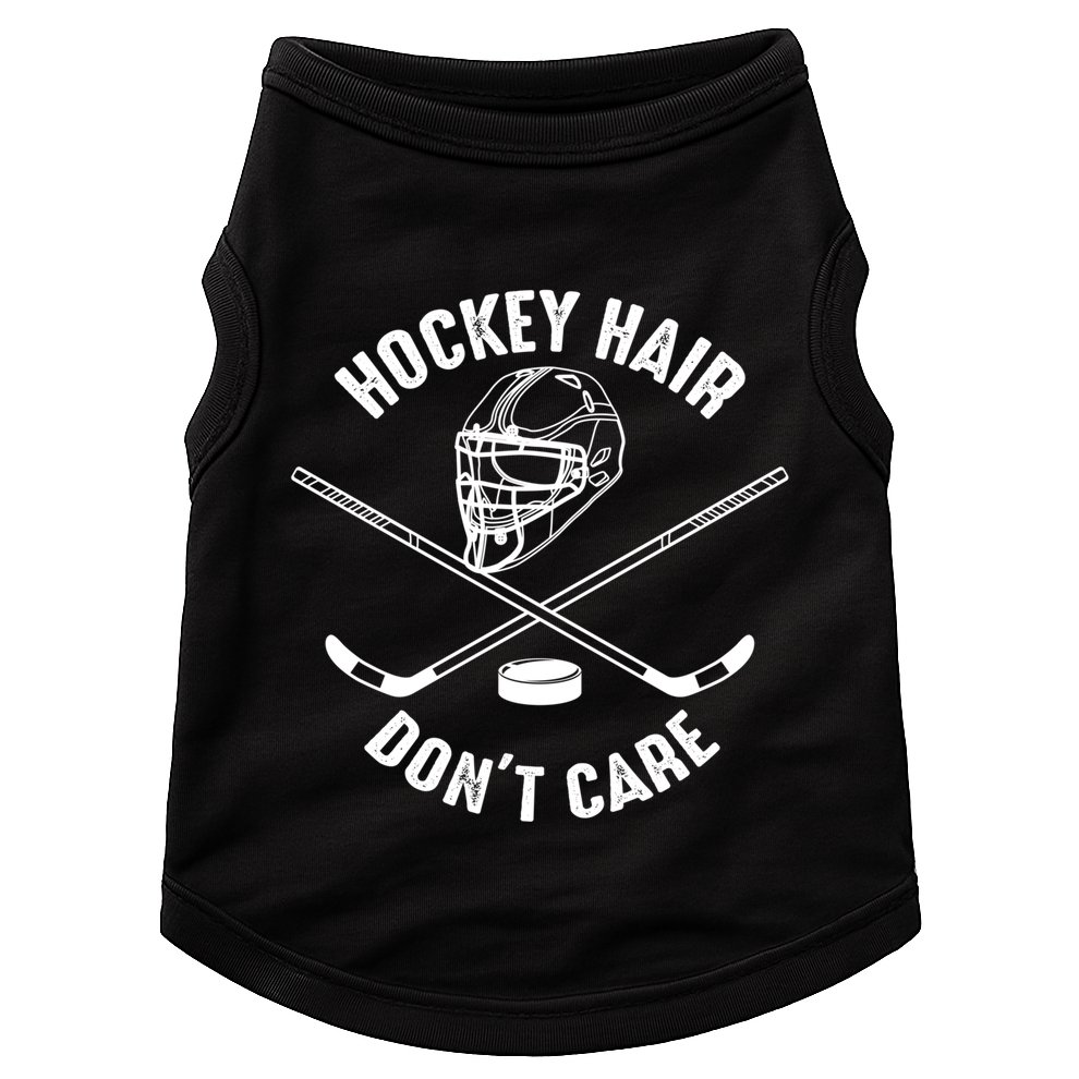 Hockey Hair Dont Care Cute Messy Hair Player Gift Doggie Tank