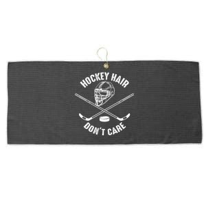 Hockey Hair Dont Care Cute Messy Hair Player Gift Large Microfiber Waffle Golf Towel