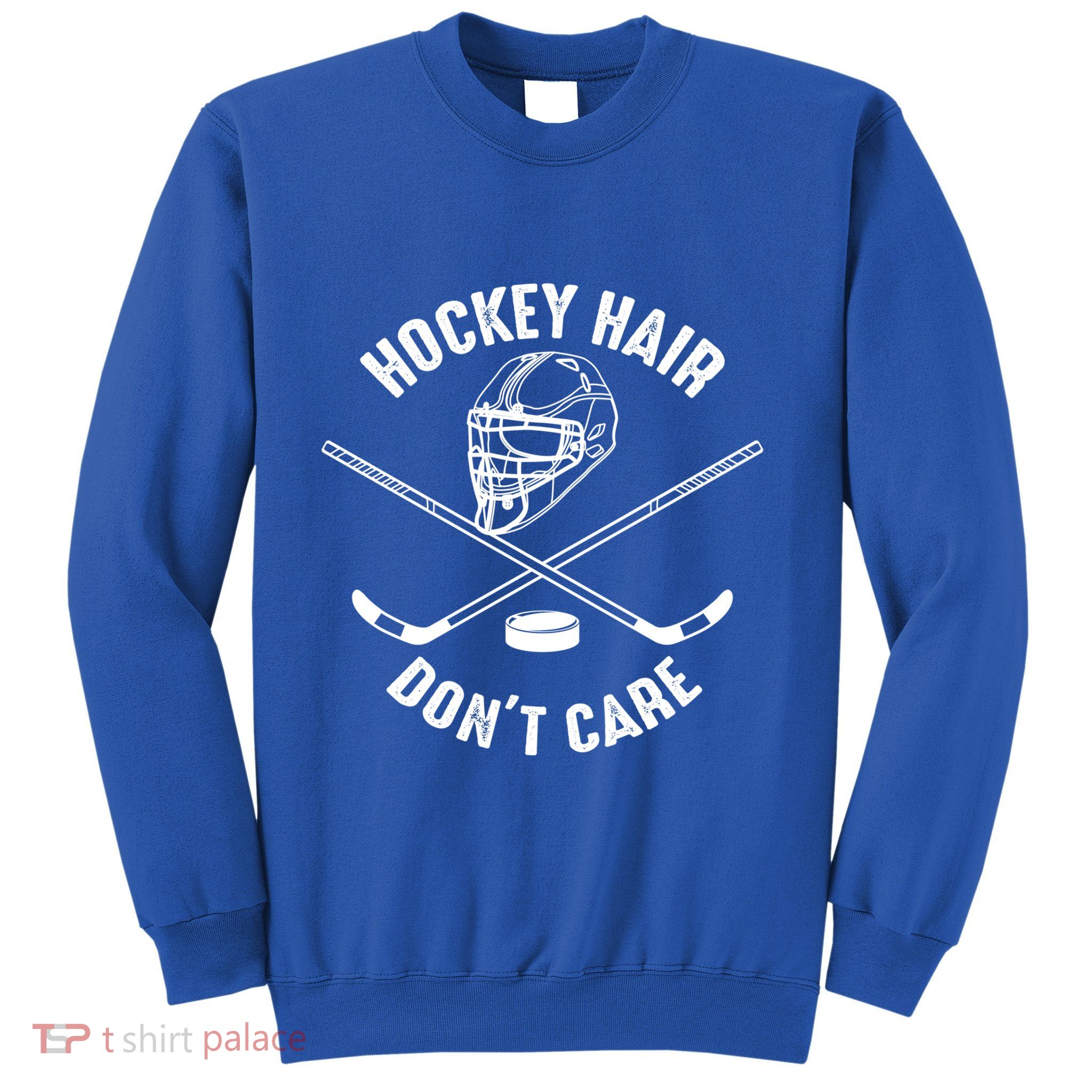 Hockey Hair Dont Care Cute Messy Hair Player Gift Sweatshirt