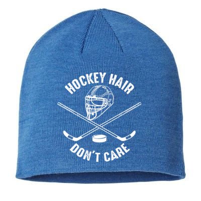 Hockey Hair Dont Care Cute Messy Hair Player Gift Sustainable Beanie