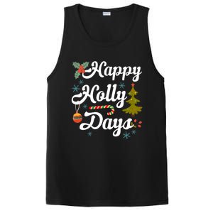 Happy Holly Days Merry Christmas Matching Family Pajamas Great Gift PosiCharge Competitor Tank