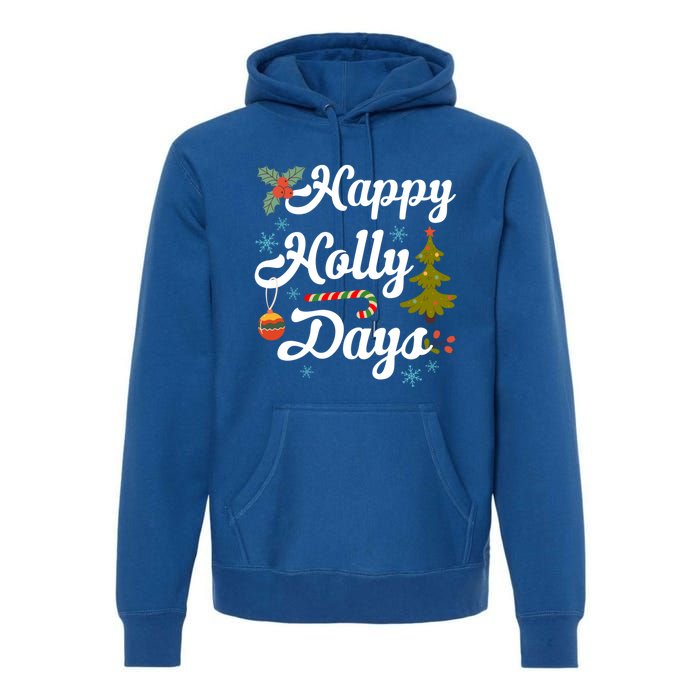 Happy Holly Days Merry Christmas Matching Family Pajamas Great Gift Premium Hoodie