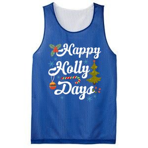 Happy Holly Days Merry Christmas Matching Family Pajamas Great Gift Mesh Reversible Basketball Jersey Tank