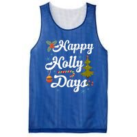 Happy Holly Days Merry Christmas Matching Family Pajamas Great Gift Mesh Reversible Basketball Jersey Tank