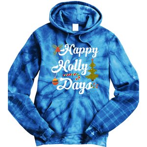 Happy Holly Days Merry Christmas Matching Family Pajamas Great Gift Tie Dye Hoodie