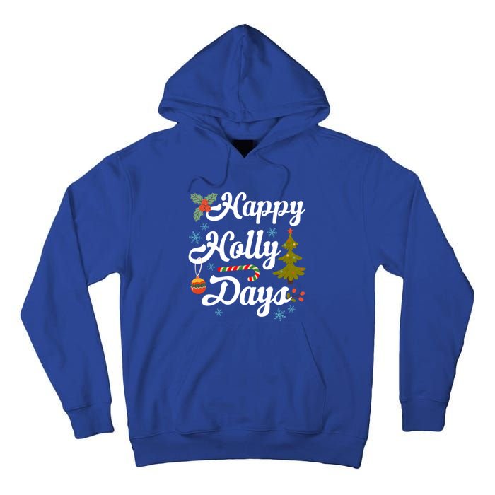 Happy Holly Days Merry Christmas Matching Family Pajamas Great Gift Tall Hoodie