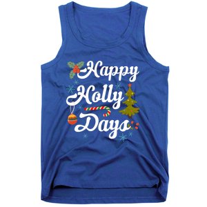 Happy Holly Days Merry Christmas Matching Family Pajamas Great Gift Tank Top