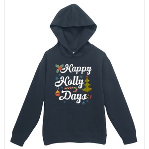 Happy Holly Days Merry Christmas Matching Family Pajamas Great Gift Urban Pullover Hoodie