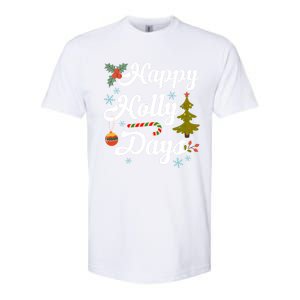 Happy Holly Days Merry Christmas Matching Family Pajamas Great Gift Softstyle CVC T-Shirt