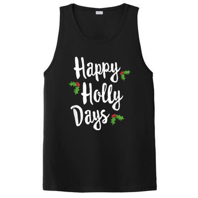 Happy Holly Days Festive Xmas Christmas Matching Family PosiCharge Competitor Tank