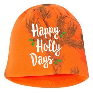 Happy Holly Days Festive Xmas Christmas Matching Family Kati - Camo Knit Beanie