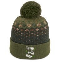 Happy Holly Days Festive Xmas Christmas Matching Family The Baniff Cuffed Pom Beanie