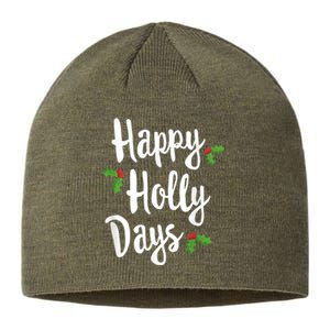 Happy Holly Days Festive Xmas Christmas Matching Family Sustainable Beanie