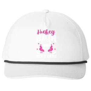 Hockey Hair DonT Care Funny Ice Hockey Player Coach Graphic Gift Snapback Five-Panel Rope Hat