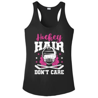 Hockey Hair DonT Care Funny Ice Hockey Player Coach Graphic Gift Ladies PosiCharge Competitor Racerback Tank