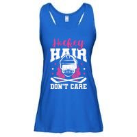 Hockey Hair DonT Care Funny Ice Hockey Player Coach Graphic Gift Ladies Essential Flowy Tank