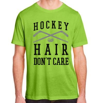 Hockey Hair DonT Care Funny Ice Puck Stick Player Funny Gift Adult ChromaSoft Performance T-Shirt