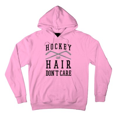 Hockey Hair DonT Care Funny Ice Puck Stick Player Funny Gift Hoodie