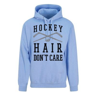 Hockey Hair DonT Care Funny Ice Puck Stick Player Funny Gift Unisex Surf Hoodie